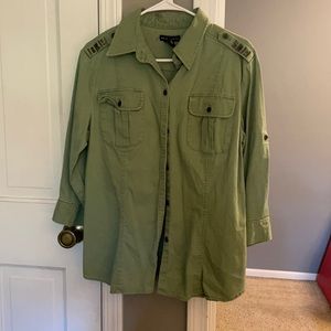 Green button up